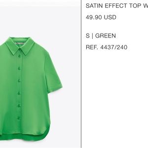Zara Satin-effect blouse/ top with side vents!